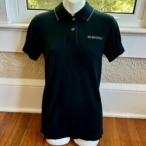 X-Bionic Womens Lady Black Short Sleeve Golf Polo Shirt Size Small